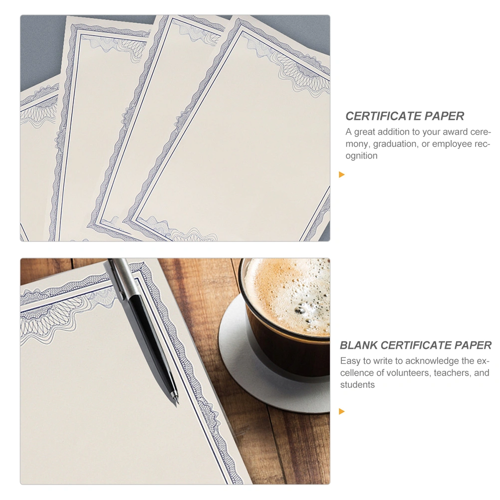 10pcs Professional Certificate Paper Useful Inner Page Paper Blank A4 Certificate Paper