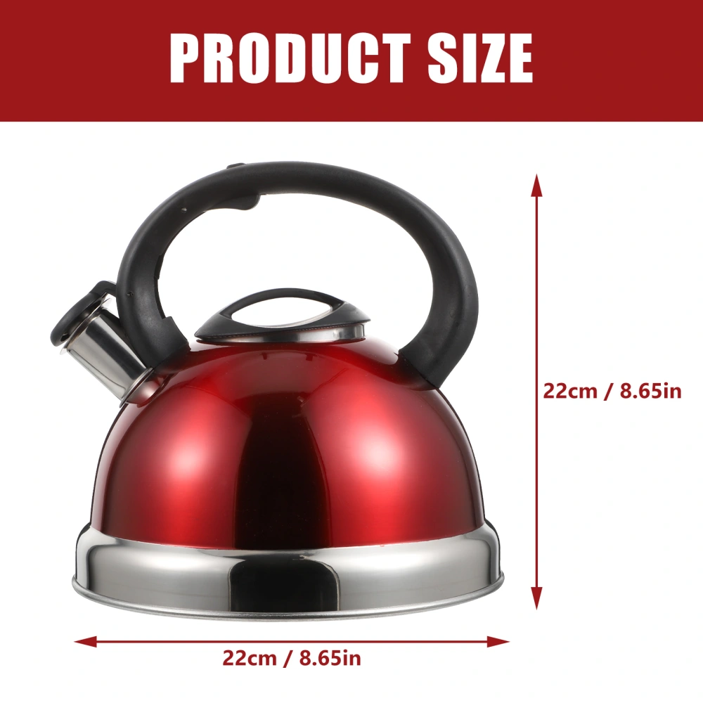 1Pc Durable Teapot Stainless Steel Teakettle Home Thicken Teakettle (Red)