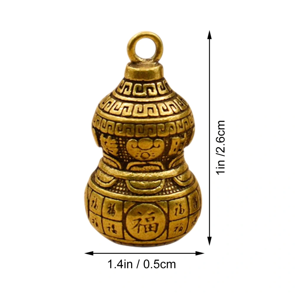 3pcs Creative Calabash Pendants Chinese-style Decors Chic Calabash Brass Key Ring Decors