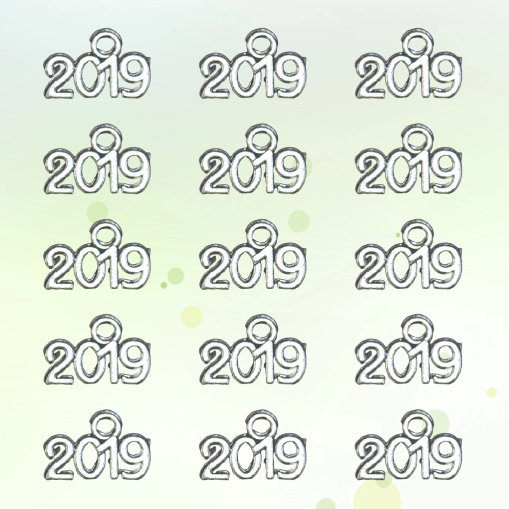 20pcs Alloy Number 2019 Pendants Charms DIY Jewelry Making Accessory for Necklace Bracelet (Antique Silver)