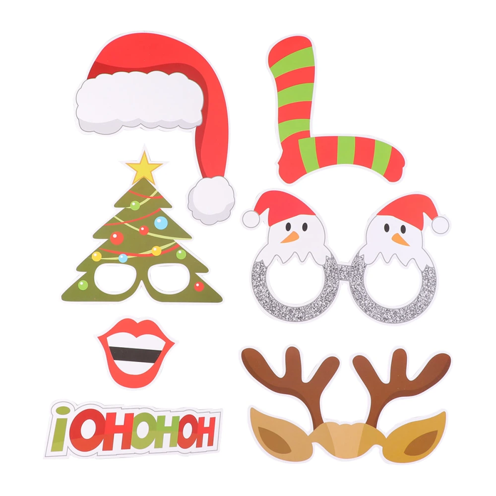 32pcs/set Christmas Party Photo Booth Props Creative Happy Christmas Pose Sign Kit for Party Decoration