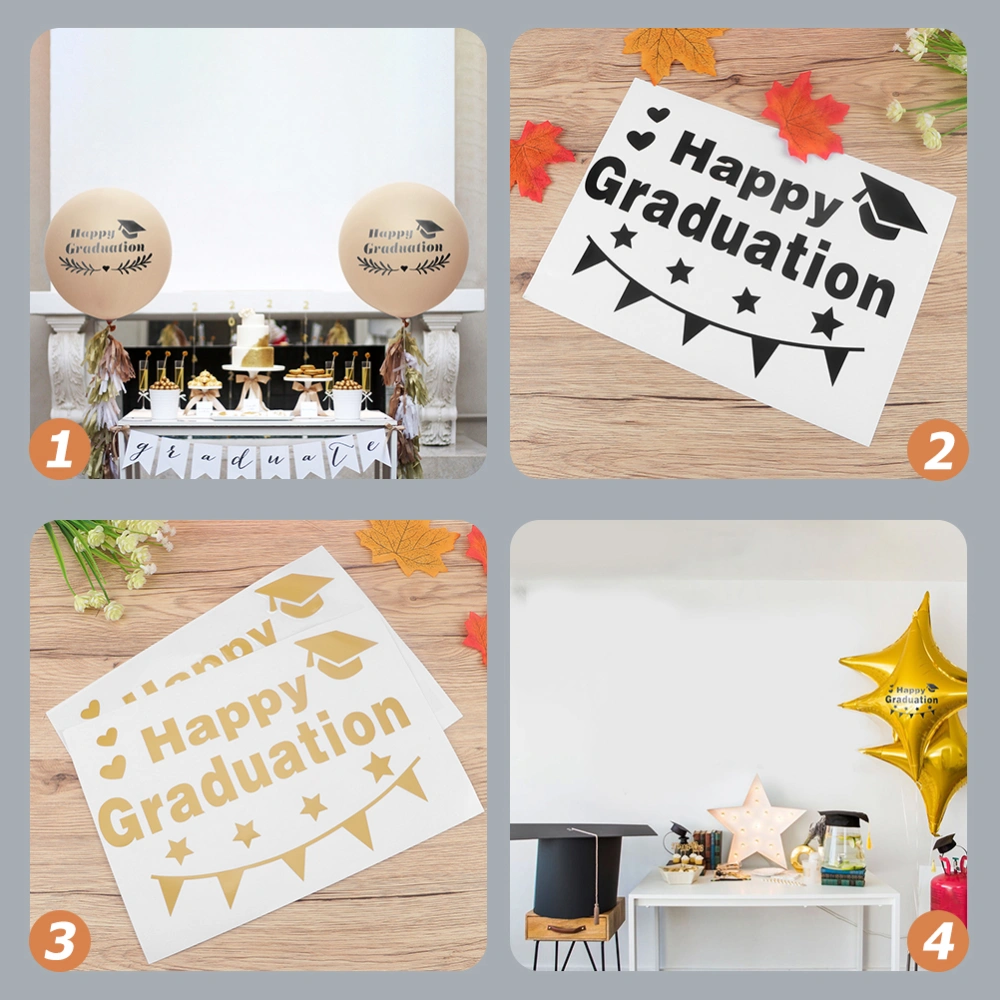 6Pcs Adhesive Graduation Season Balloon Stickers Graduation Themed Stickers