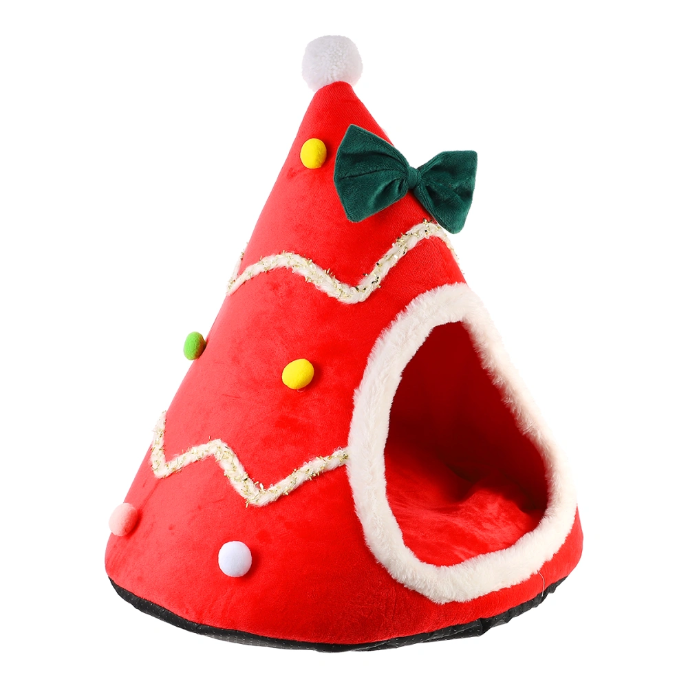 Christmas Cat Bed Pet Sleep House Cat House Dog Kennel Pet Cushion Xmas Decor