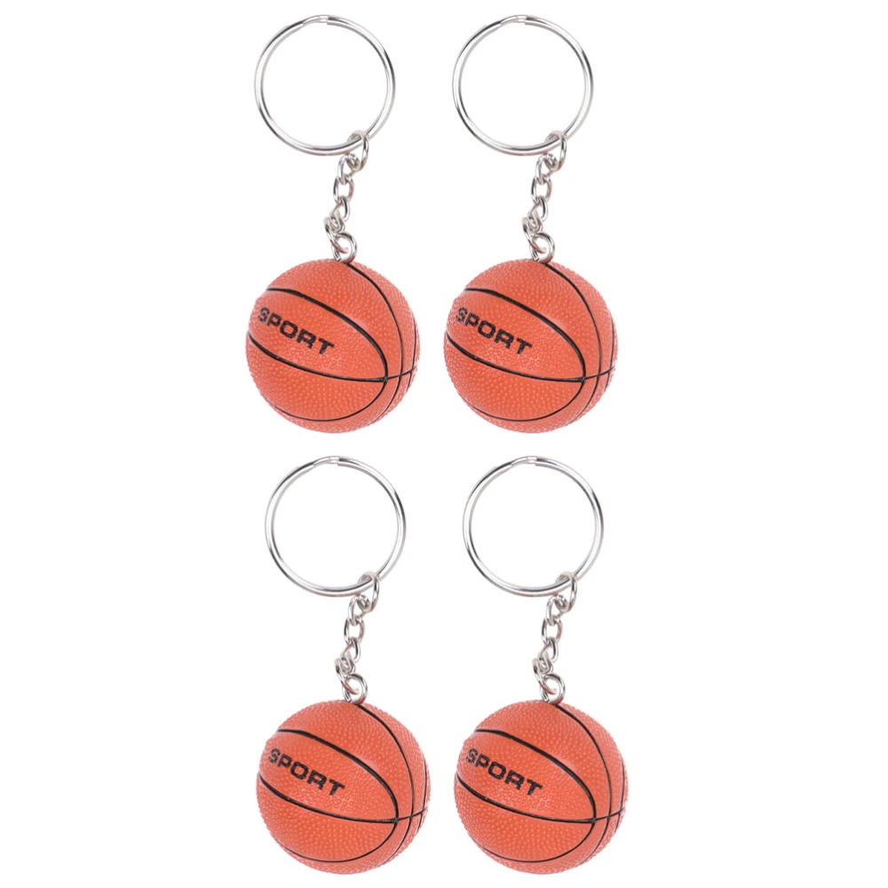 2Pcs Mini Basketball Keychains Creative Basketball Pendants Hanging Decoration