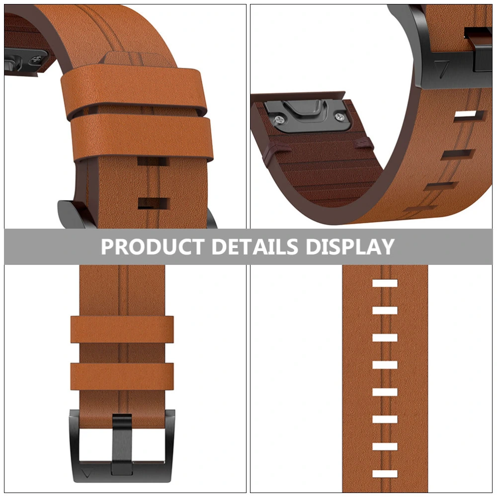 Watch Strap Genuine Leather Quick Release Watchband Compatible for Fenix 6