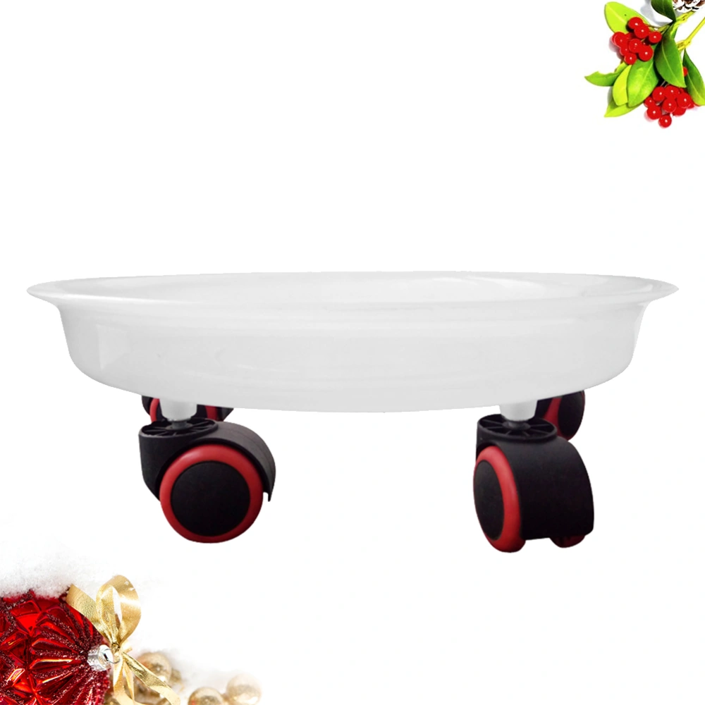 1PC Thickening Moving Flowerpot Trays Universal Bottom Wheel Flowerpot Base Plant Pot Base Tray for Home Store (White Size M CL-330 Diameter 27CM)