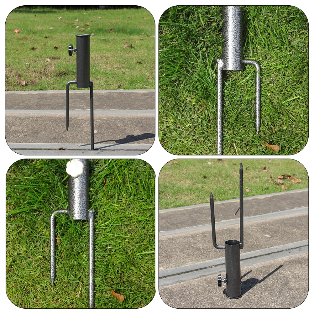 Beach Umbrella Steel Anchor Outdoor Umbrella Stand Parasol Ground Insert Anchor