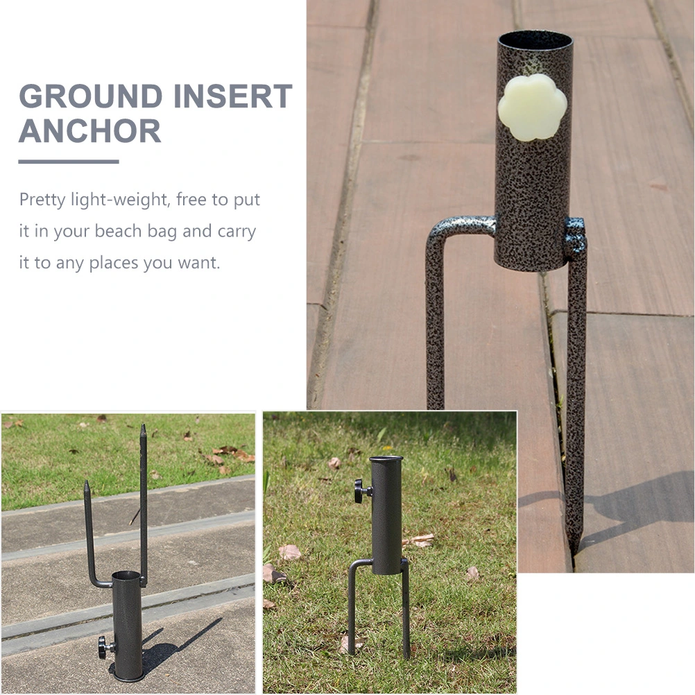 Beach Umbrella Steel Anchor Outdoor Umbrella Stand Parasol Ground Insert Anchor