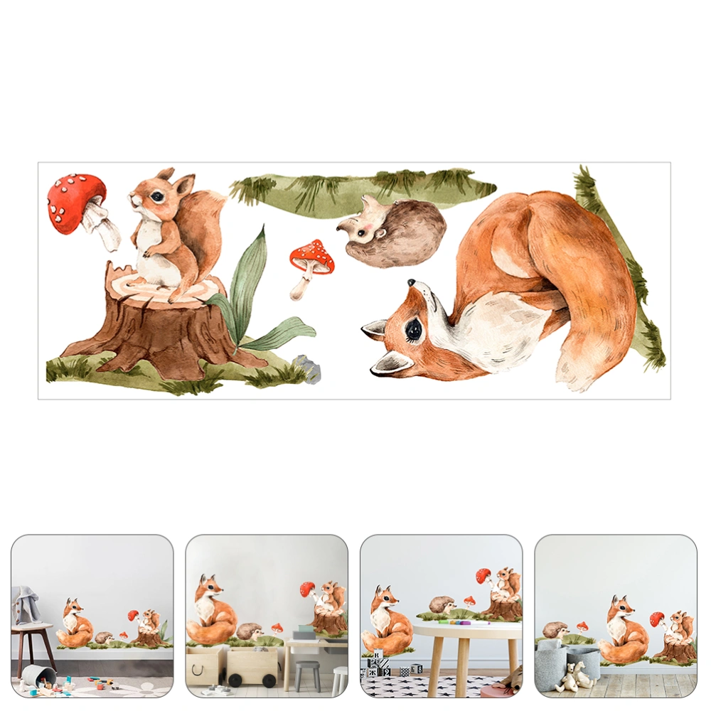 1 Set Vivid Squirrel Wall Stickers Removable Decals Cartoon Kids Room Decals