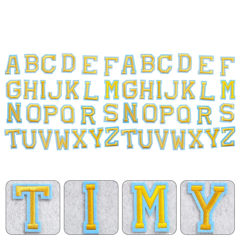 52pcs English Alphabet Patches Iron on Embroidered Patches Repair Patches