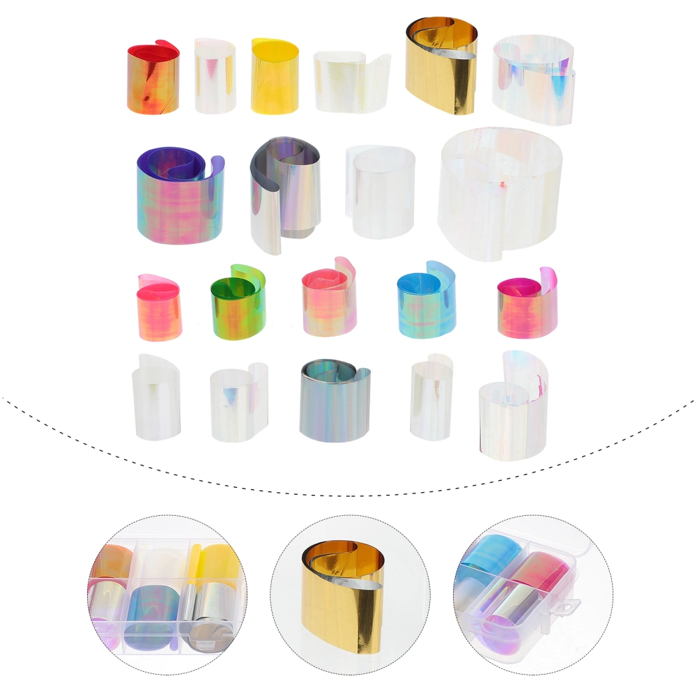 2 Set Creative Nail Stickers Decals Practical Shiny Stickers Symphony Nail Stickers Manicure Decor for Home Salon (Assorted Color)