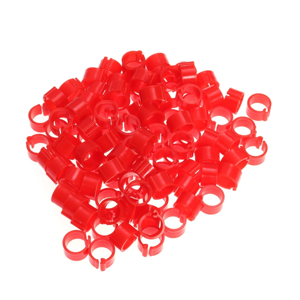 100 Pcs Birds Identification Pigeons Parrot Bird Opening Foot Rings Bird Supplies (Red)