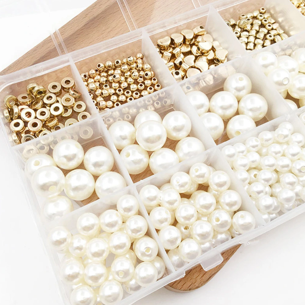 720Pcs DIY Flat Round Spacer Beads Simulation Pearl Beads DIY Jewelry Making Material