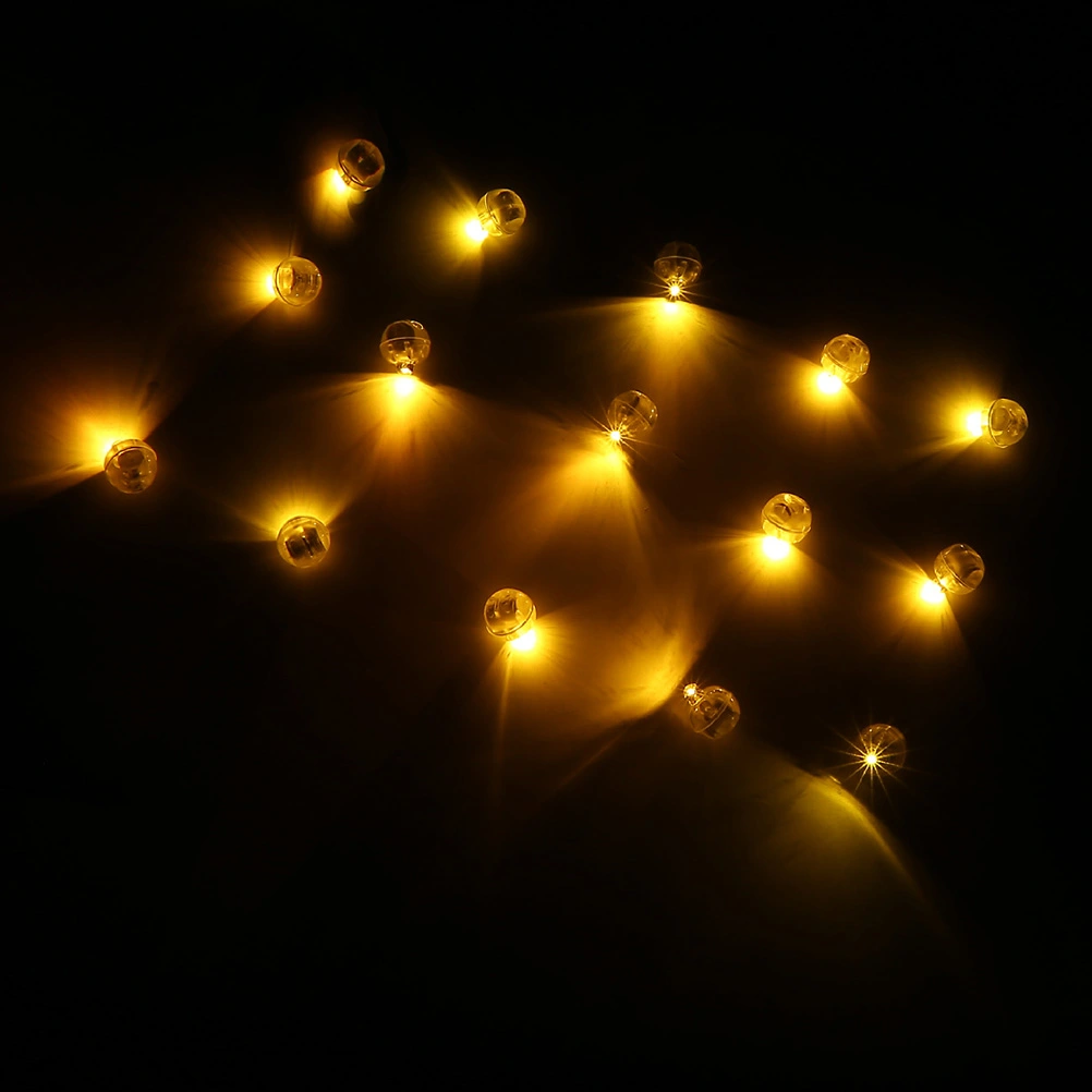 10pcs LED Round Ball Light Tumbler Balloon Lights Mini Luminous Lamps for Paper Lantern Christmas Wedding Party Decoration (Yellow Light)