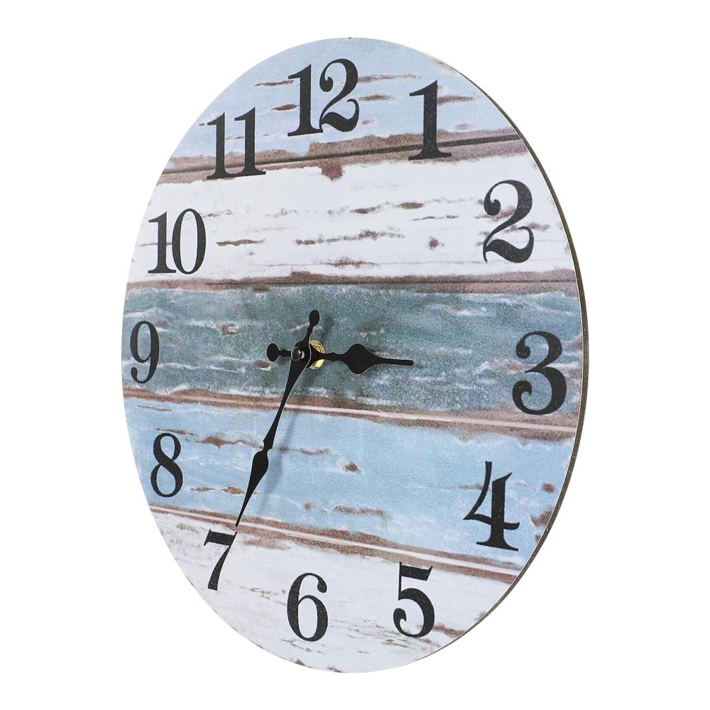 Vintage Round Wall Hanging Clock Decorative Mute Clock for Home Office Without Battery