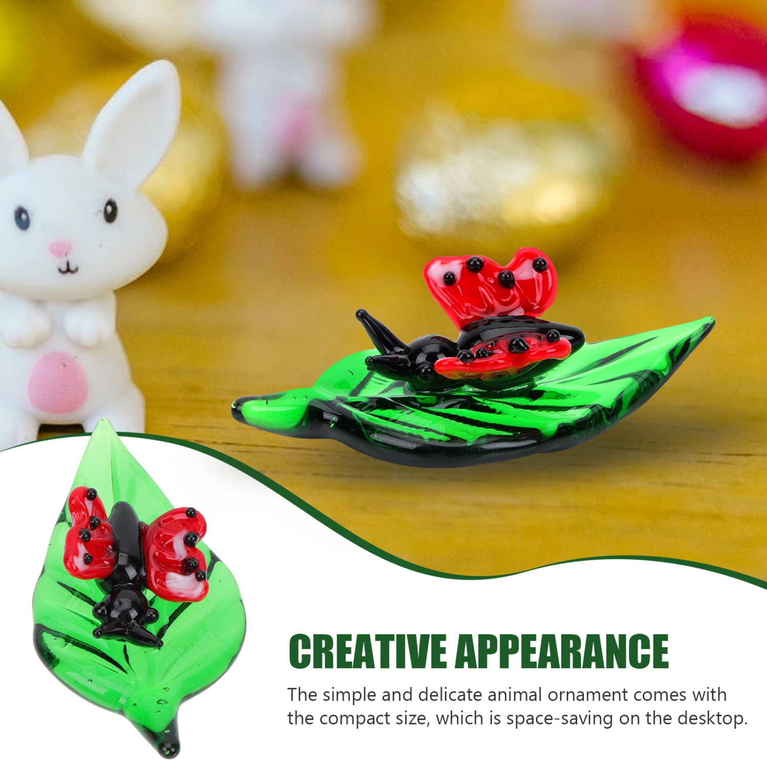 Delicate Glass Craft Insect Decor Desktop Glass Decor Colorful Glass Decor