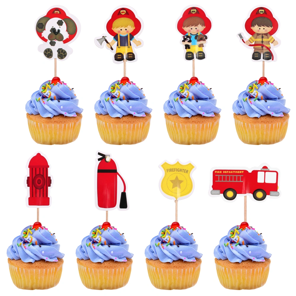 24Pcs Cartoon Birthday Party Cake Topper Decoration Cupcake Topper Baby Kids Birthday Party Supplies