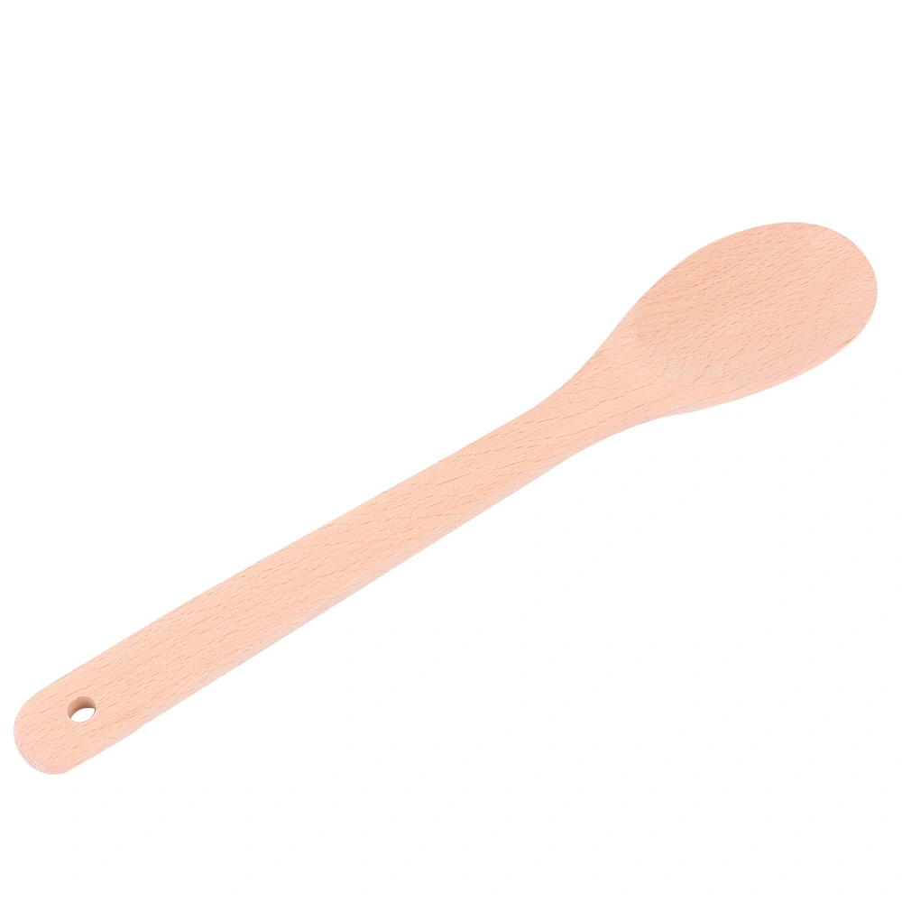 Non-Stick Pan Spoon Long Handle No Paint Wooden Spoon Durable Non-Kitchen Spoon for Home Store (30x6cm)