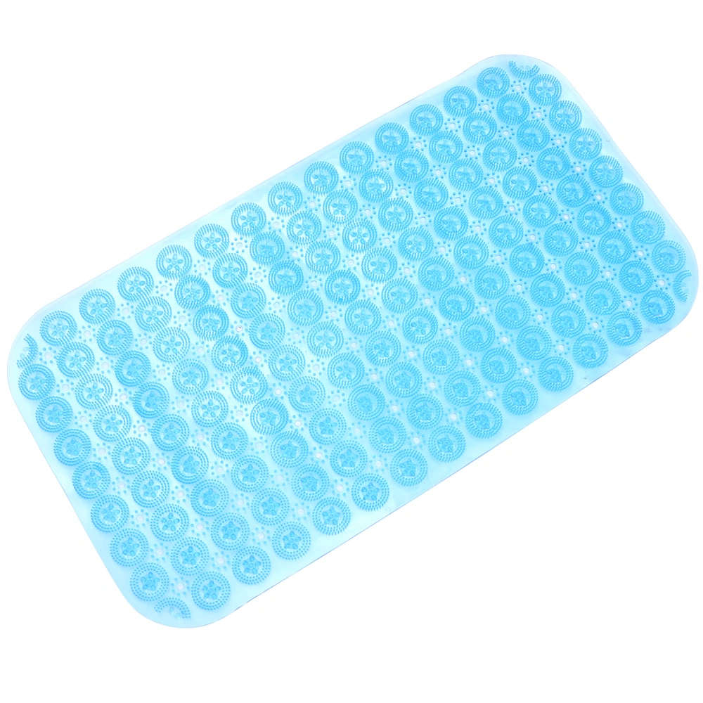 PVC Anti-Slip Bathtub Mat Bath Mat Shower Mat with Strong Suction Cups (Blue)