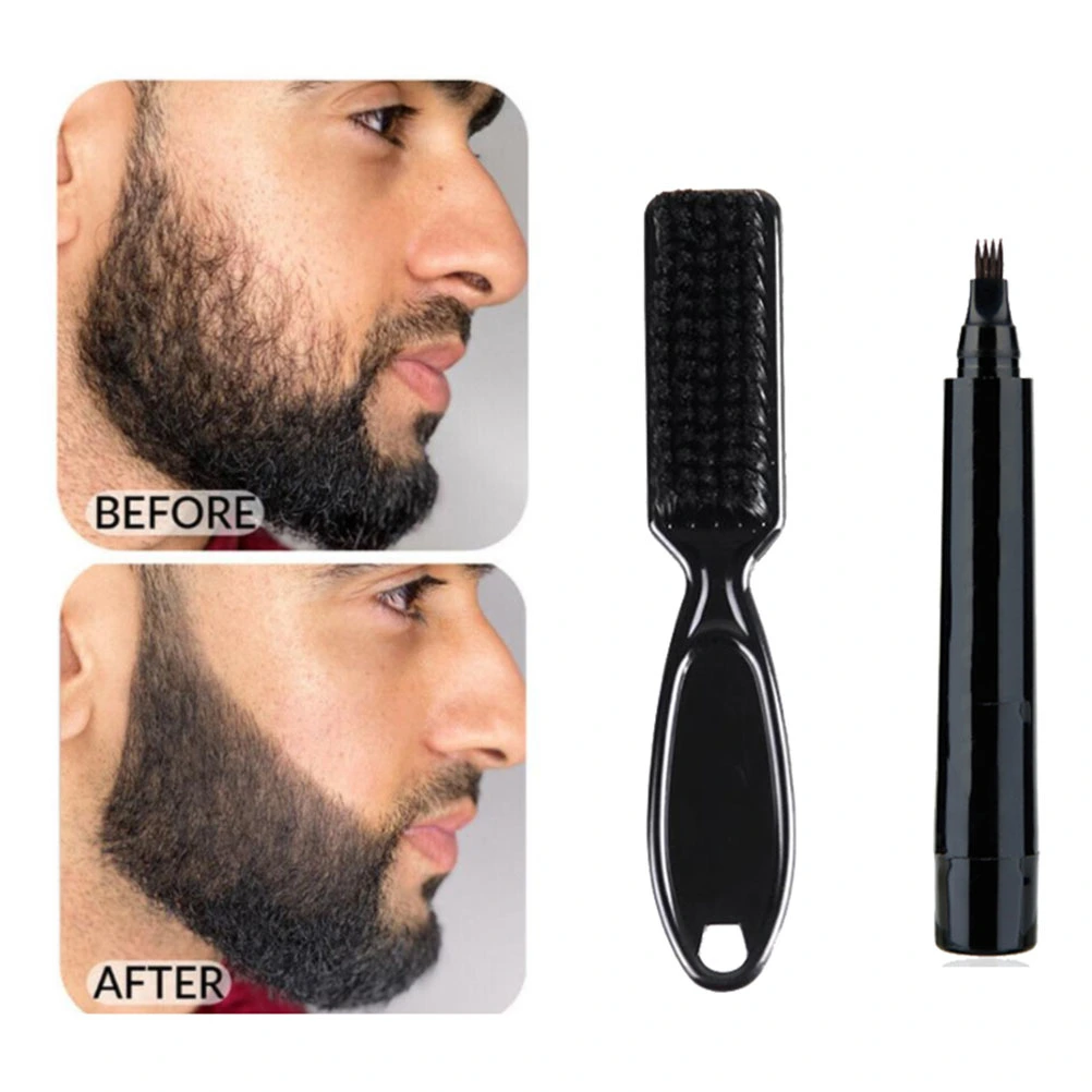 1 Set Man Beard Filling Pen Brush Set Mustache Outline Pen Beard Filling Tool