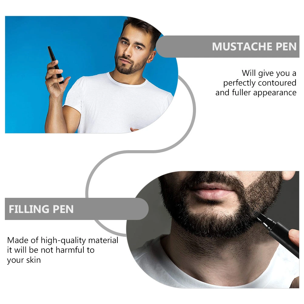1 Set Man Beard Filling Pen Brush Set Mustache Outline Pen Beard Filling Tool