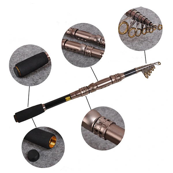 2.4M Portable Telescopic Fishing Rod Fish Hand Fishing Tackle Fishing Pole