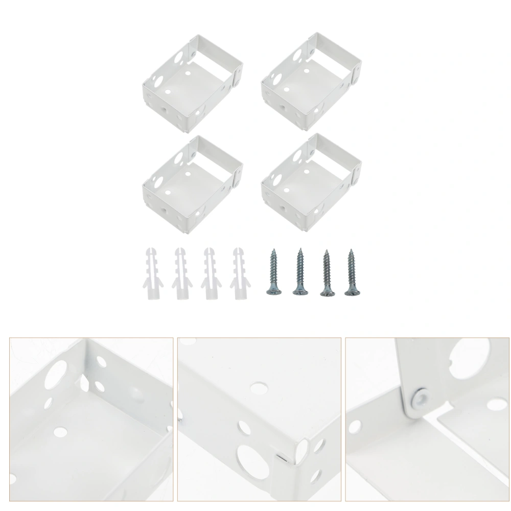 4pcs Metal Roller Blind Fittings Roller Curtain Installation Brackets Blind Accessories (White)