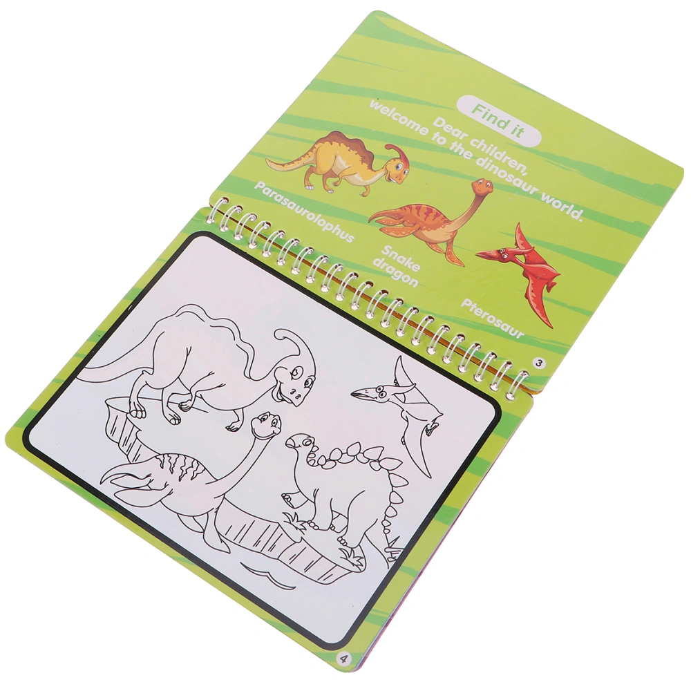 Dinosaur Water Book Reusable Coloring Book Graffiti Book Painting Toy with Pen for Kids Children Preschool