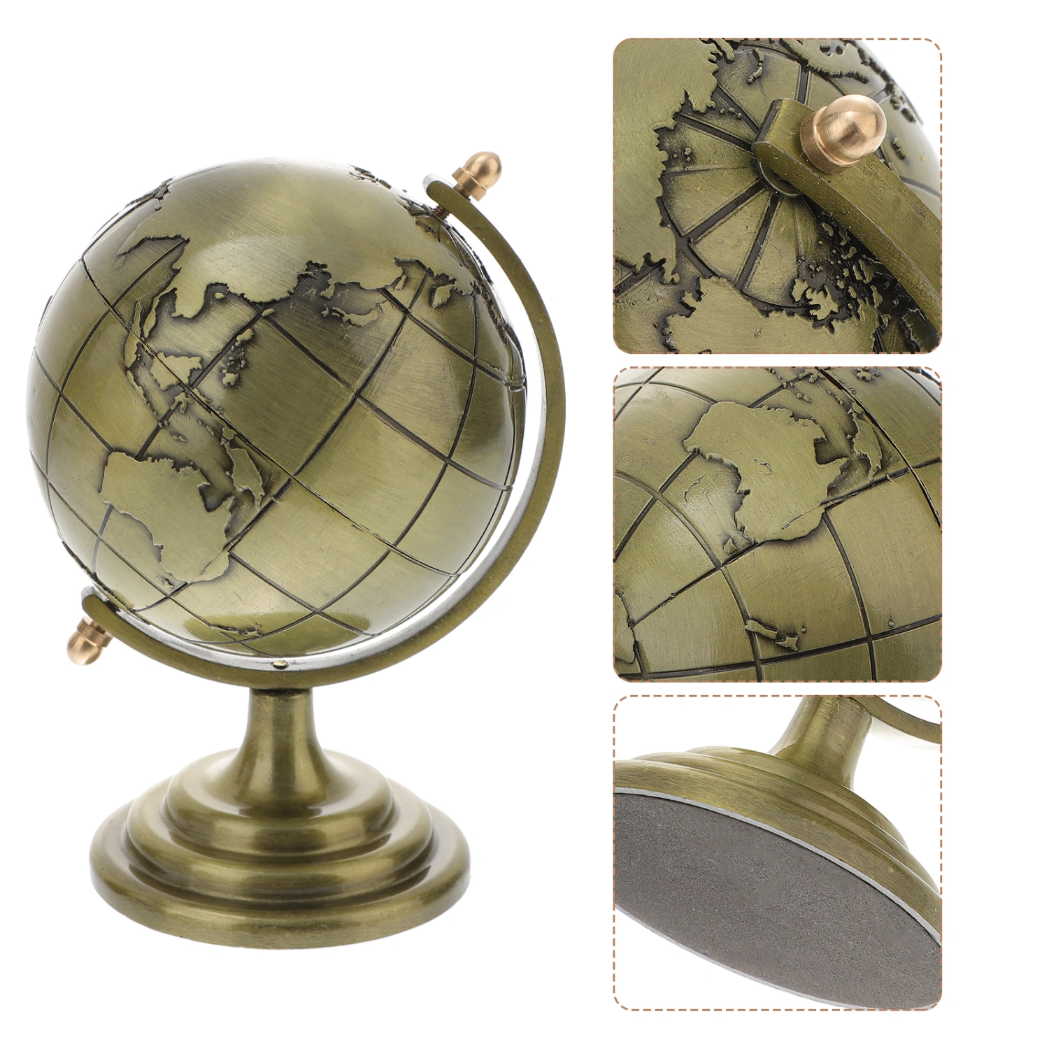 1pc Iron Rotation Globe Decor Desktop Globe Decor Rotation Globe Adornment