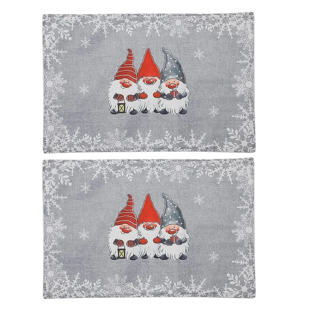 2pcs Christmas Coaster Table Mat Desk Living Room Placemat Waterproof Table Pad