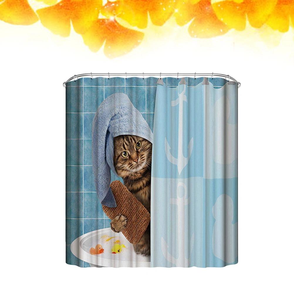 Love Maple Tree Printing Curtain Polyester Shower Curtain Waterproof Cloth Shower Bathing Curtain Home Shower Room Decoration (180x180 CM)