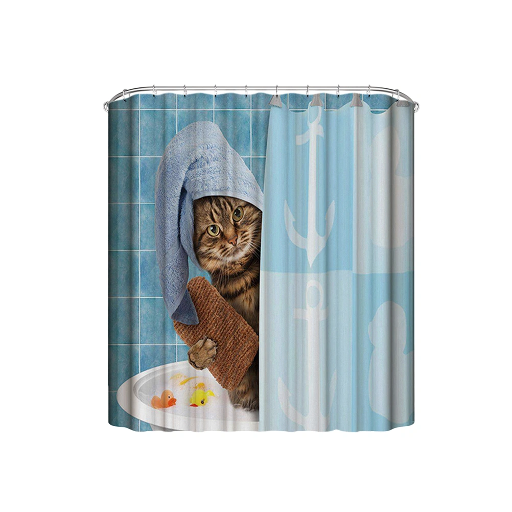 Love Maple Tree Printing Curtain Polyester Shower Curtain Waterproof Cloth Shower Bathing Curtain Home Shower Room Decoration (180x180 CM)