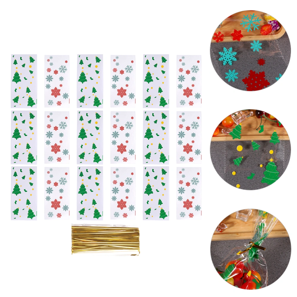 1 Set Christmas Baking Packaging Bags Cartoon Candy Bag Plastic Cookies Pouch