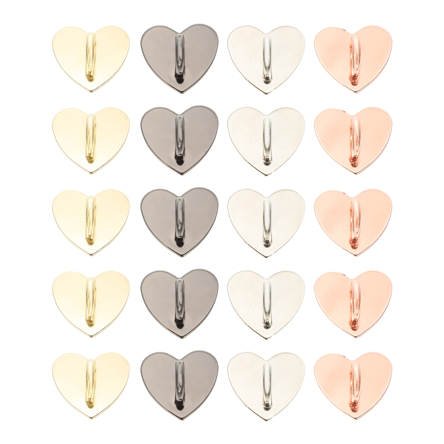20pcs Self-adhesive Mobile Phone Buckles Heart Shape Phone Case Buckle Patches