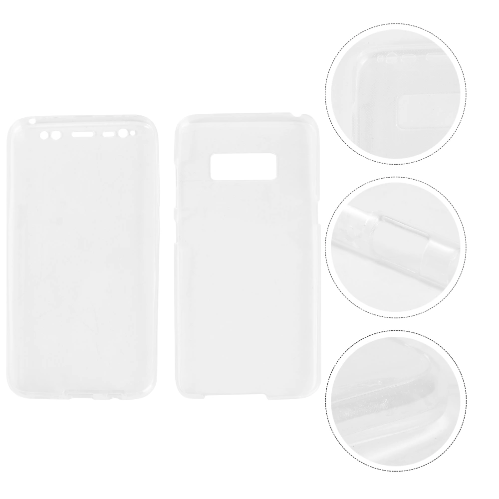 Slim 360 Full Body Shockproof Protective Cover Case TPU Gel Skin Pouch for Galaxy S8 (Transparent)