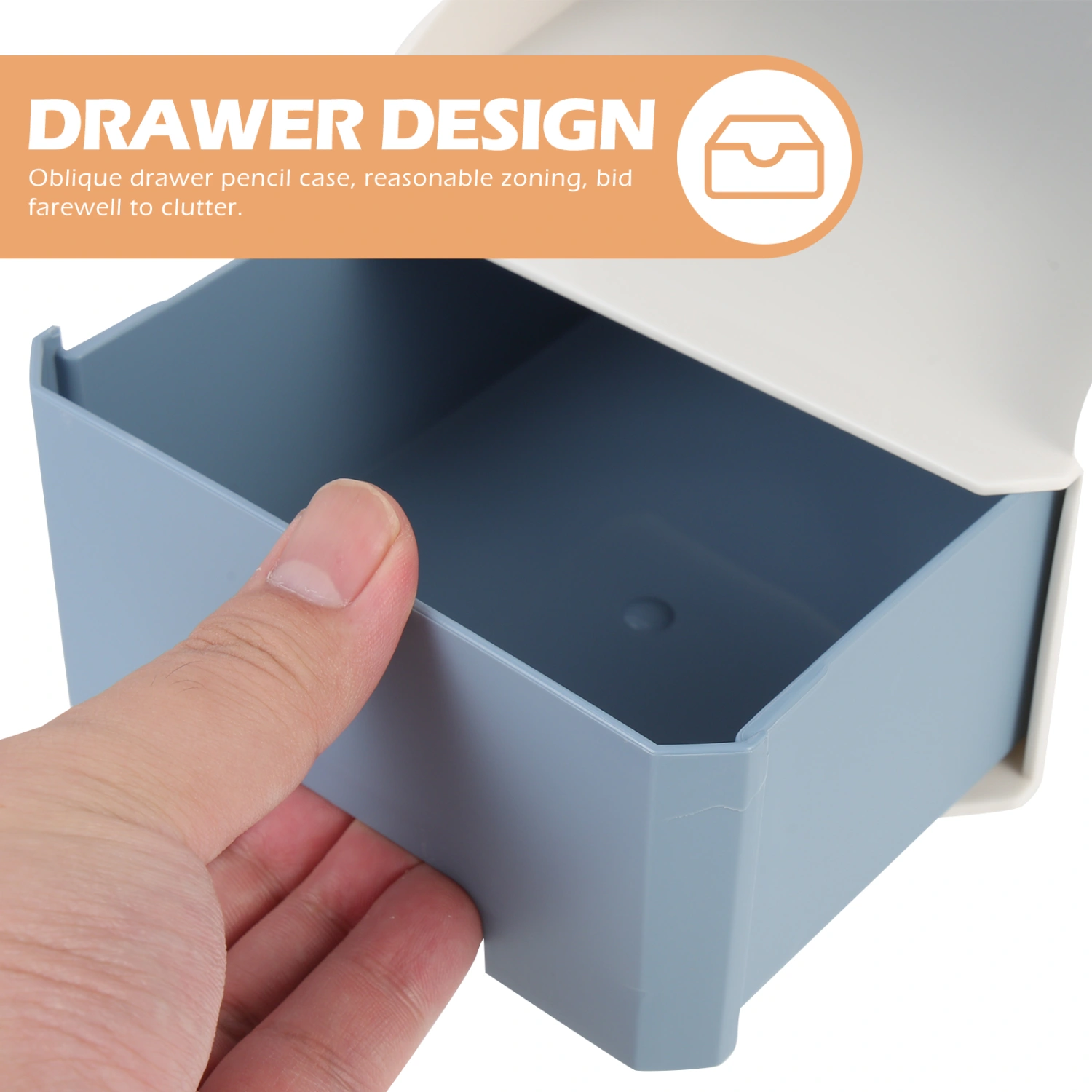 Oblique Pen Case Pen Holder Desktop Stationery Case With Drawer Design Stationery Supplies