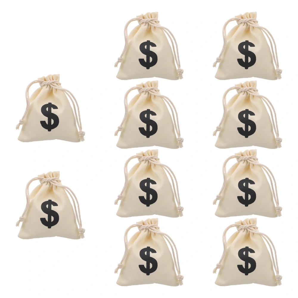 12pcs Game Coin Bag Drawstring Money Bags for Casino Theme Poker Party Supplies