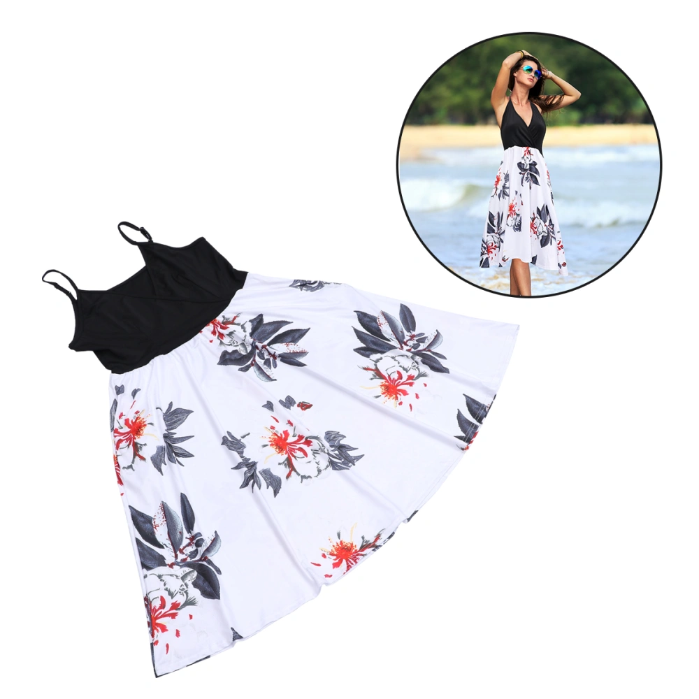 1Pc Lady's Dress Printed Gallus Cool Fashionable Dress Charming Beach Dress