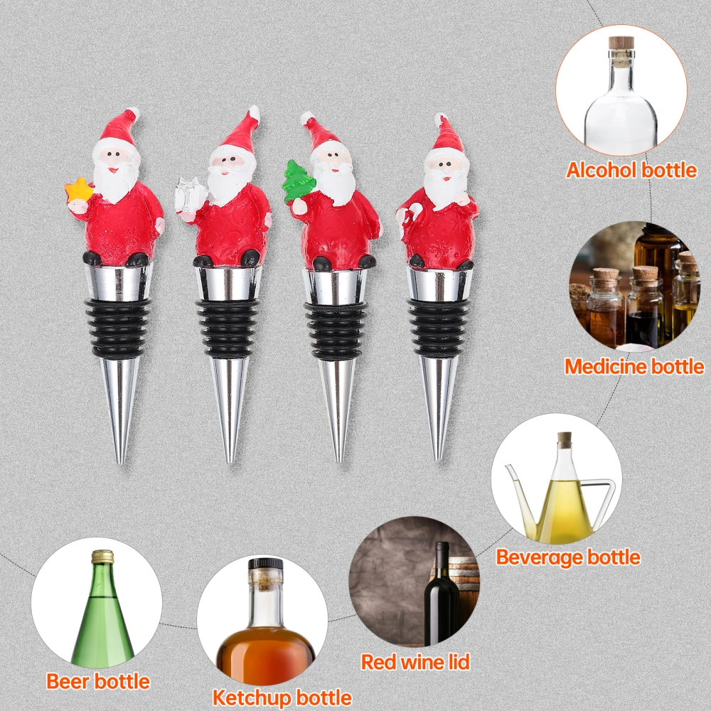 Exquisite Christmas Aluminum Alloy Wine Bottle Corks Bottle Sealers for Decoration