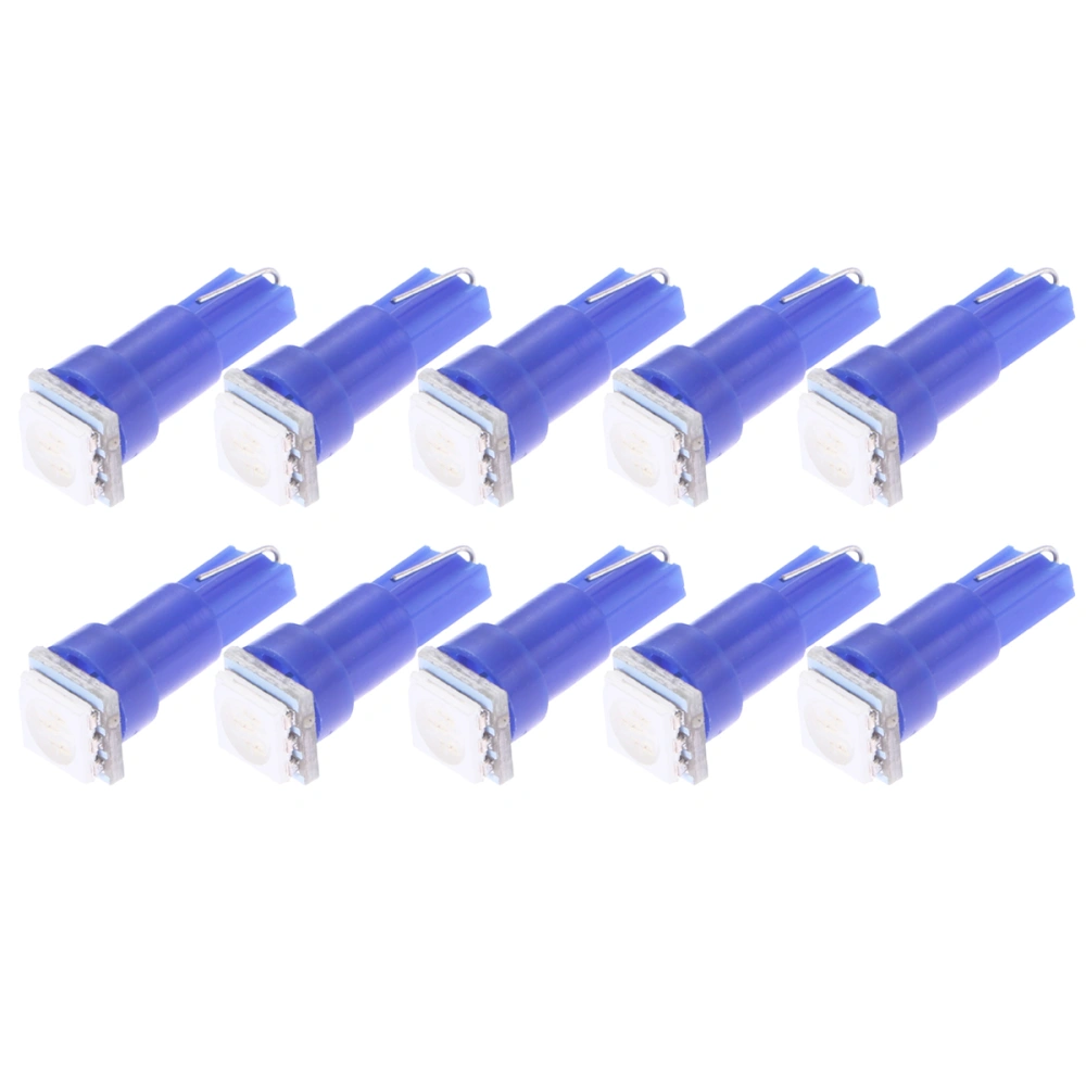 10pcs T5 5050 SMD Wedge Dashboard LED Light Bulbs (Blue)