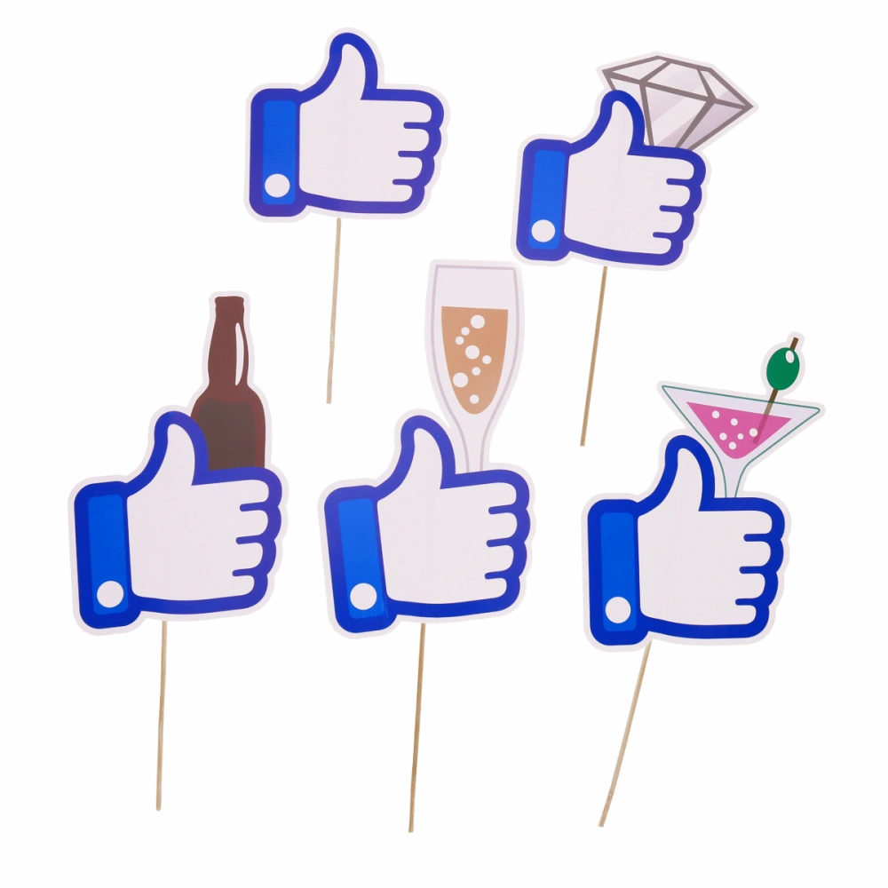 10pcs Selfie Thumb "Like" Photo Booth Props for Wedding Engagement Birthday Party Decoration