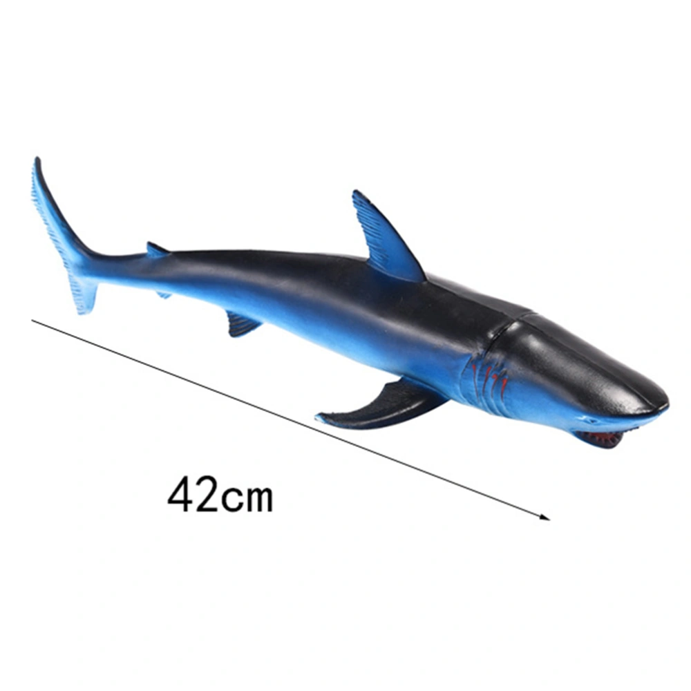 Simulation Shark Model Wildlife Sounding Figurine Desktop Adornment Educational Toy (Blue)