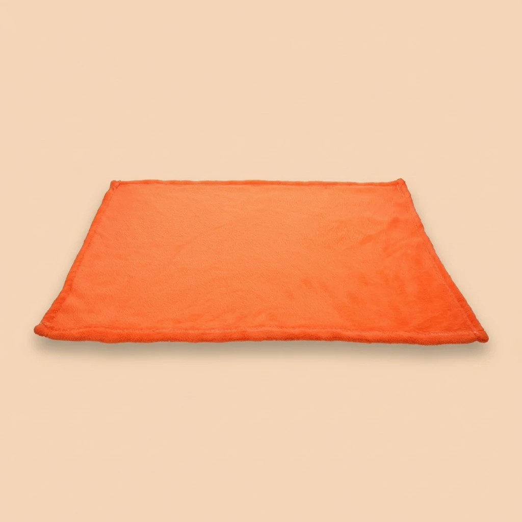 Gorgeous Flannel Fleece Pet Blanket Cozy Towel Solid Color Pet Blanket(Orange)