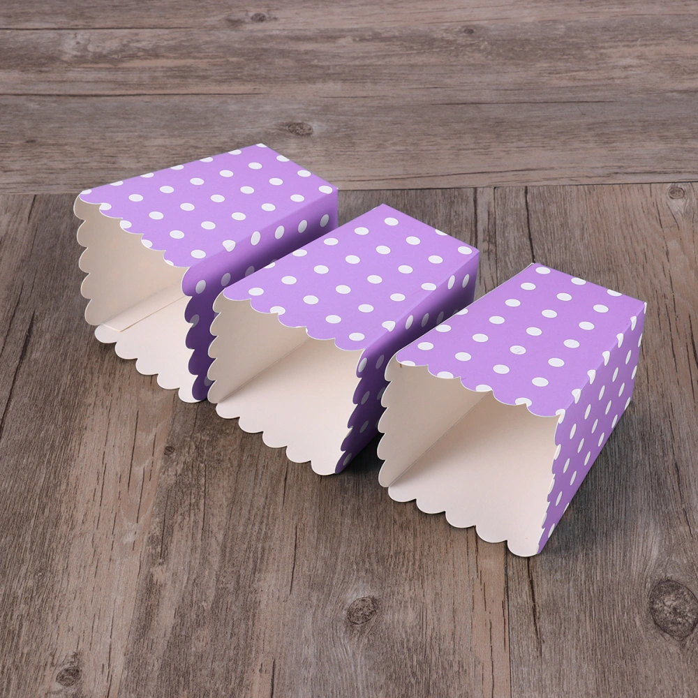 24pcs Popcorn Boxes Holder Containers Cartons Paper Bags Dot Design Snack Box for Movie Theater Dessert Tables Wedding Favors (Purple)