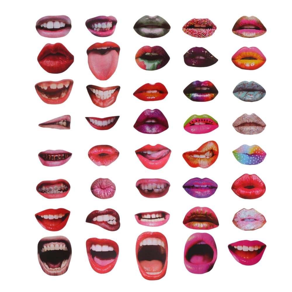 40pcs Lips Design Party Photo Props Kit DIY Funny Paper Selfie Props Accessories Party Favors Decoration