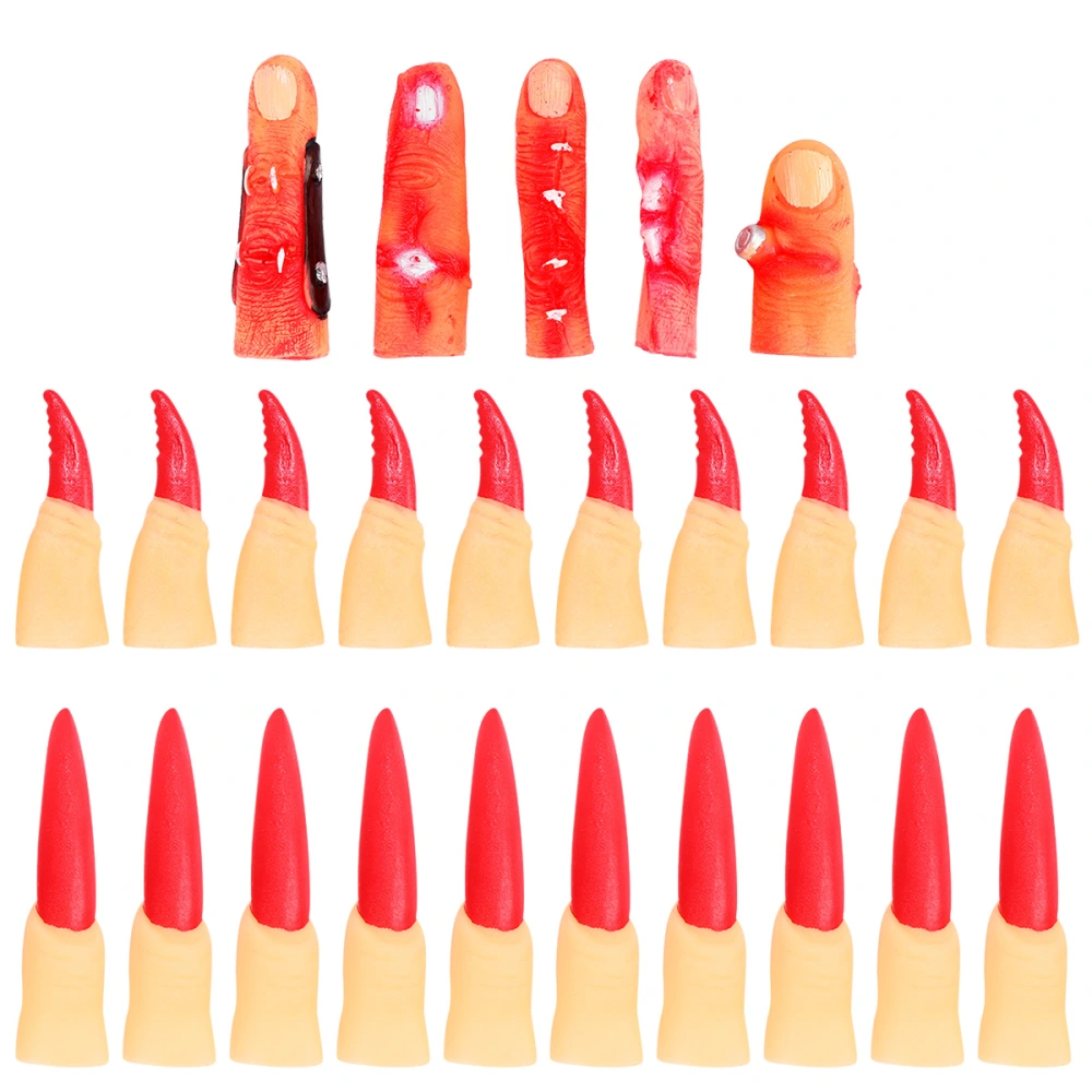 3 Sets Fake Finger Nail Set Zombie Fingernail Toy Halloween Fingernail Props