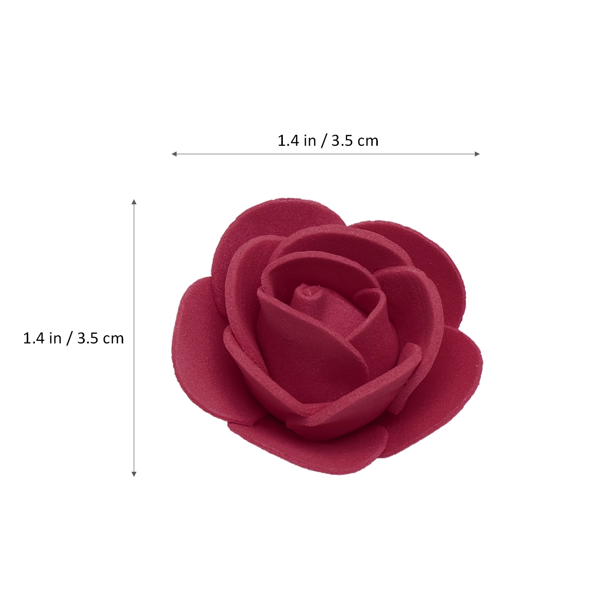 100pcs 3.5cm Artificial Rose Head for DIY Bouquets Wedding Party Home Decoration (Dark Red)
