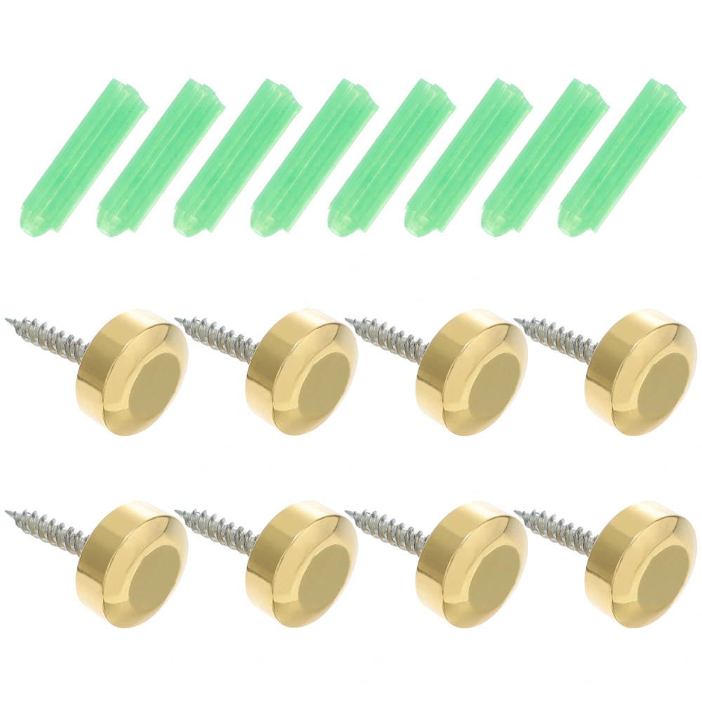 8 Sets Mirror Screw Caps Decorative Screws Cover Fasteners Advertising Hardwares Nails