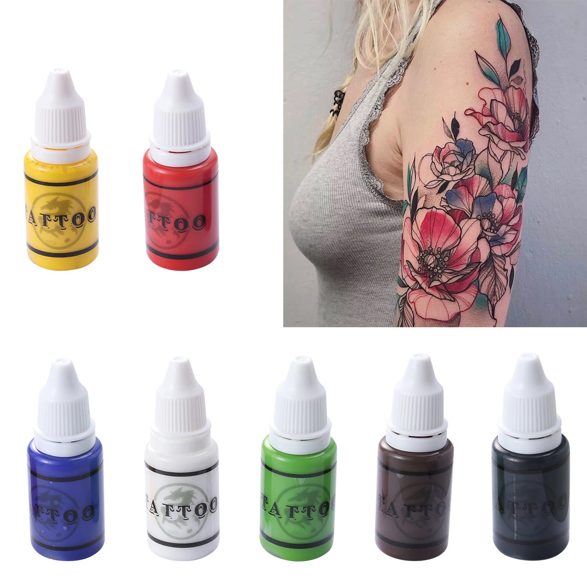 7 Pcs 15ml Eyebrow Lips Permanent Makeup Ink Pigment Cosmetic Natural Microblading Color Goochie Pigment