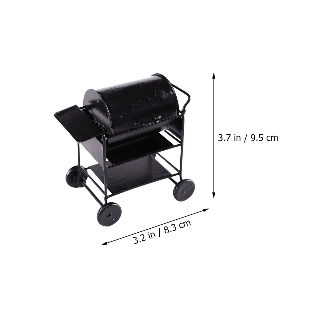 Mini Barbecue Cart Model Doll House Accessory Mini Barbecue Cart Decoration